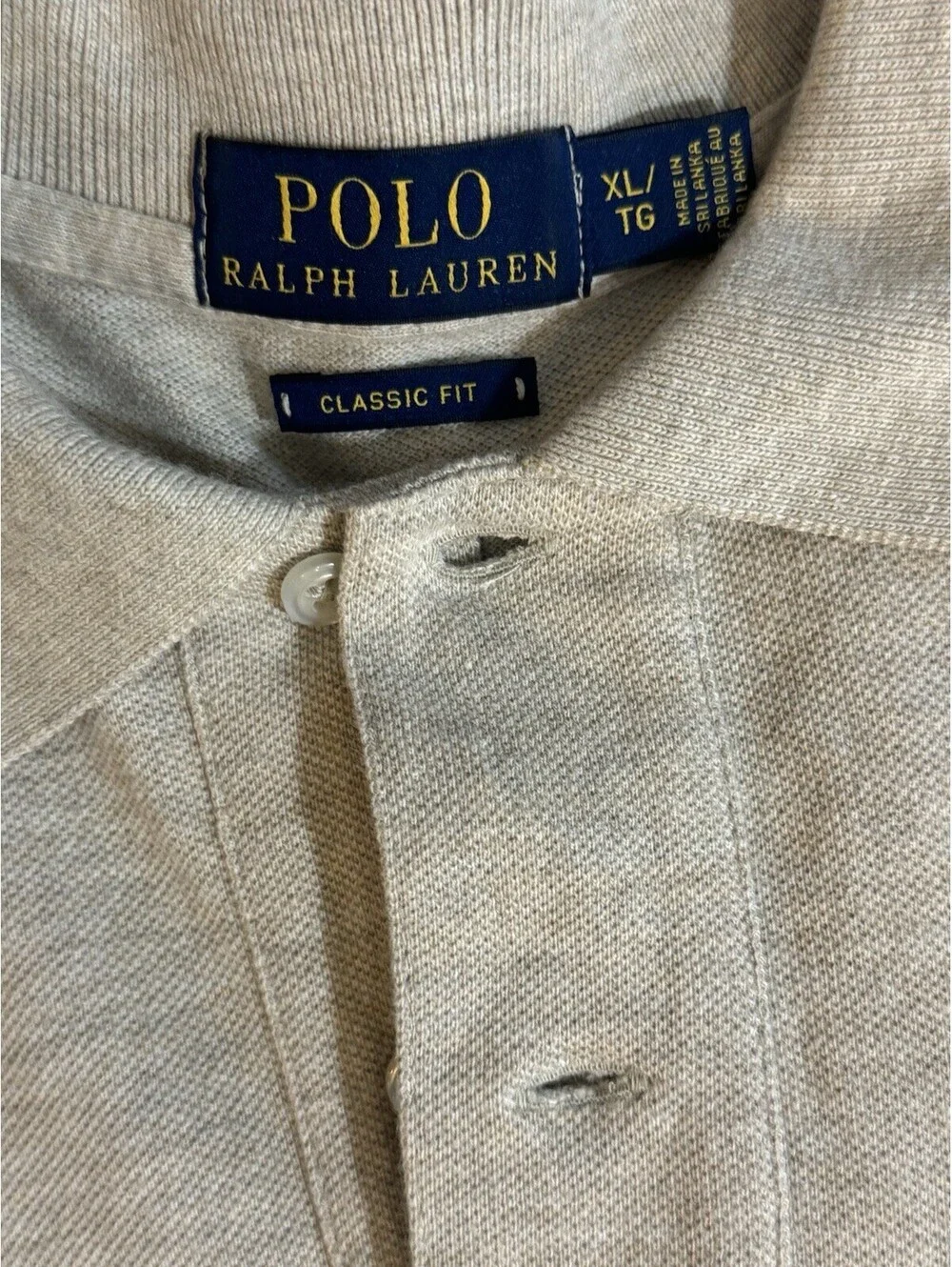 Polo Ralph Lauren Polo Shirt XL Classic Fit Gray Heather Short Sleeve Casual